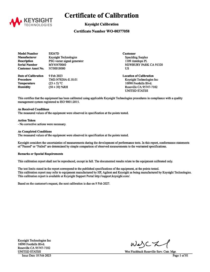 E8267D cal cert-page-001